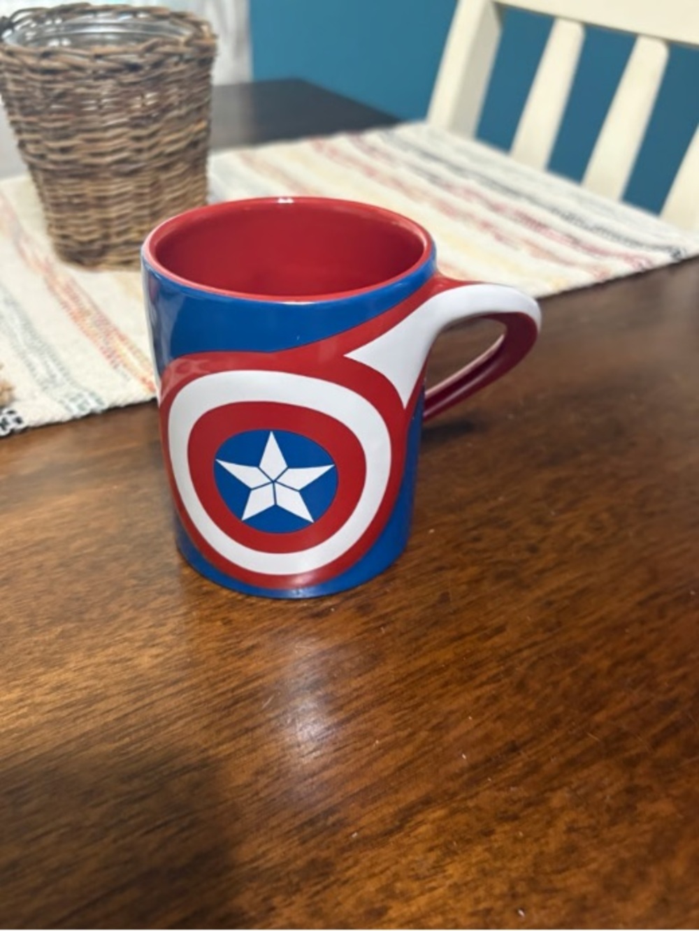 Red and Blue Star Shield Ceramic Mug